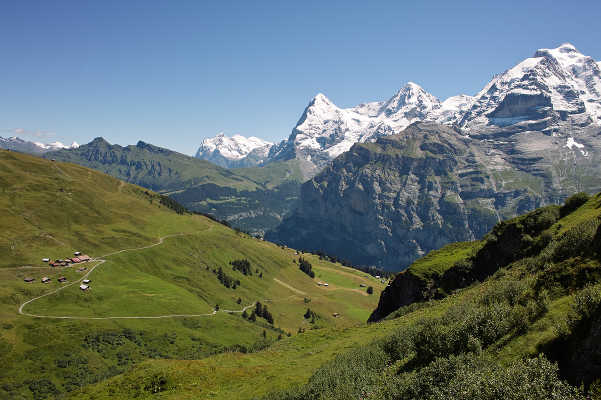 Schilthorn: Großes Photo: Eiger, Mönch und Jungfrau